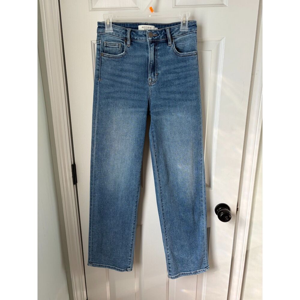 Hidden Jeans Tracey Medium Dark Wash Clean Stretch Straight Size 26